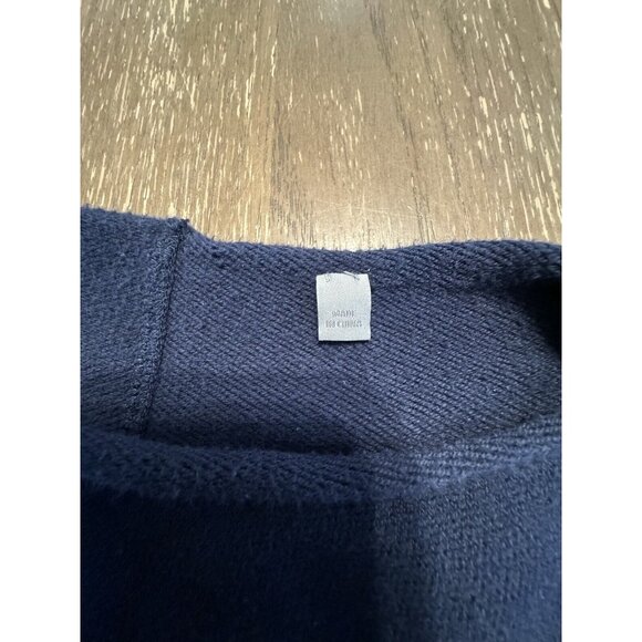 Vince Women Navy Brushed Cotton Oversized Mini Sweater Dress Small Roll Neck - Picture 8 of 10